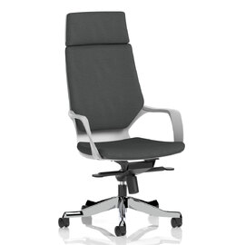Xenia High Back Fabric Office Chair With Arms In Quest Mussel