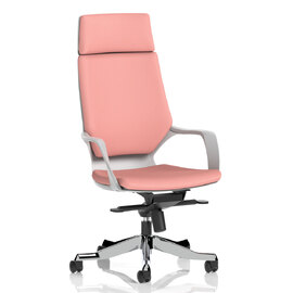 Xenia High Back Fabric Office Chair With Arms In Quest Shrimp