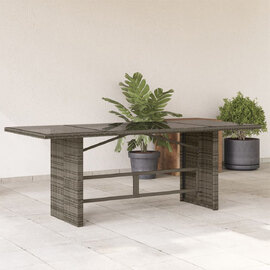 Xorell Garden Grey Glass Top Dining Table with Poly Rattan Base