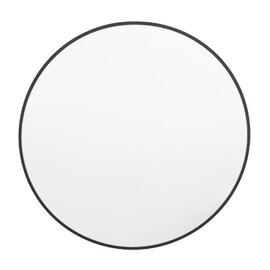 Yareli Round Wall Mirror In Black Frame
