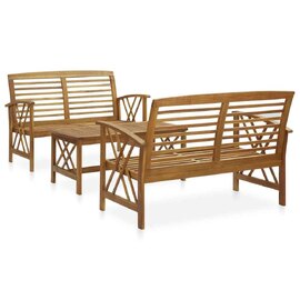 Yerivo Garden Acacia Wood Lounge Set in Brown