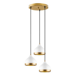 Yildo 3 Light Metal Drop Ceiling Pendant Light in White