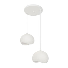 Yontu 2 Light Metal Drop Ceiling Pendant Light in White