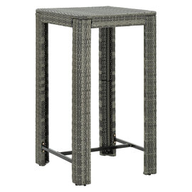 Yuna 60.5cm Poly Rattan Garden Bar Table In Grey