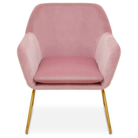 Zander Upholstered Velvet Armchair In Pink