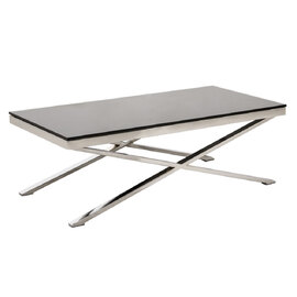 Zanita Black Glass Top Coffee Table With Chrome Frame