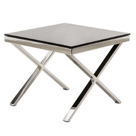Zanita Black Glass Top End Table With Chrome Frame