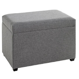 Zapopan Small Textile Fabric Storage Ottoman In Anthracite