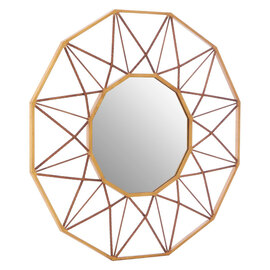 Zaria Geo Wall Bedroom Mirror In Antique Gold Frame