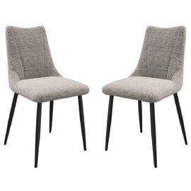 Zaria Light Grey Fabric Dining Chairs In Pair