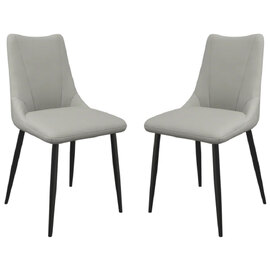 Zaria Taupe Faux Leather Dining Chairs In Pair