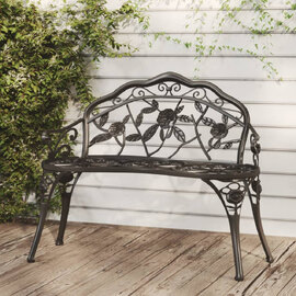 Zavino Outdoor Aluminium Seating Bench in Black