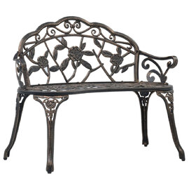 Zavino Outdoor Aluminium Seating Bench in Bronze