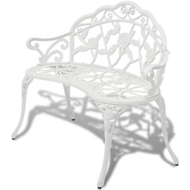 Zavino Outdoor Aluminium Seating Bench in White