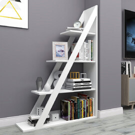 Statira Wooden Bookcase With 4 Shelves In White