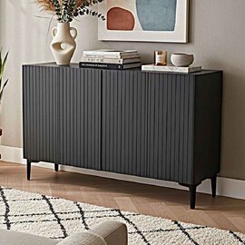 Zeynep Wooden Sideboard with 4 Doors in Anthracite