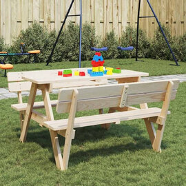 Zivelo Outdoor Solid Wood Picnic Table Set in Natural