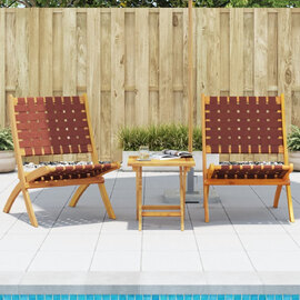 Zoreva Garden Fabric Folding Duo Set with Acacia Wood Frame in Red