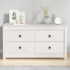Zurich Pinewood Storage Cabinet With 2 Drawers In White