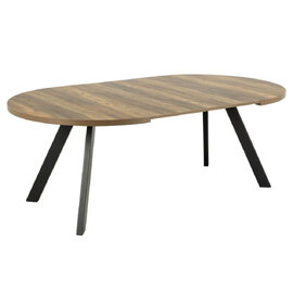 Zurich Wooden Extending Dining Table With Metal Legs In Oak