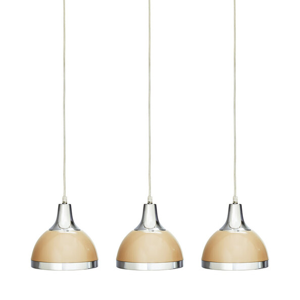 Varmora Metal 3 Shade Pendant Light In Clay And Chrome