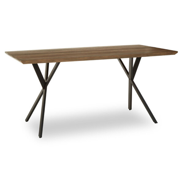 Aaron Rectangular Wooden Dining Table In Brown