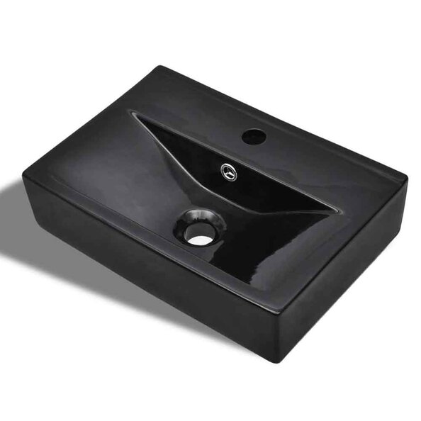 Abingdon Rectnagular Countertop Basin Without Waste 465mm Wide 1TH - Black