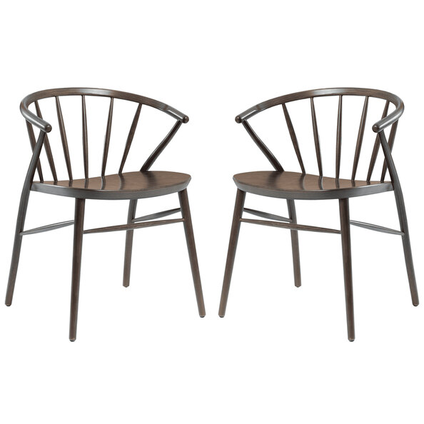 Abiquiu Antique Grey Wooden Dining Chairs In Pair