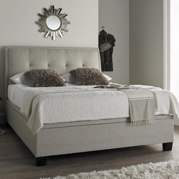 Accord Fabric Ottoman Storage Double Bed In Oatmeal
