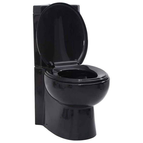 Adel Black Close Coupled Corner Toilet - Soft Close Seat
