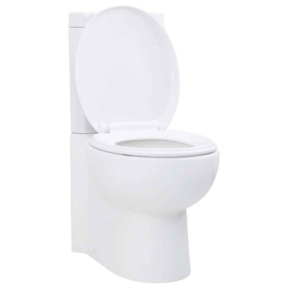 Adel White Close Coupled Corner Toilet - Soft Close Seat
