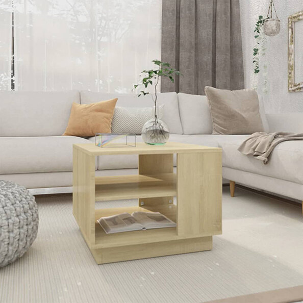 Adolfo Wooden Coffee Table With Undershelf In Sonoma Oak