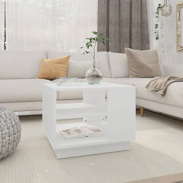 Adolfo Wooden Coffee Table With Undershelf In White