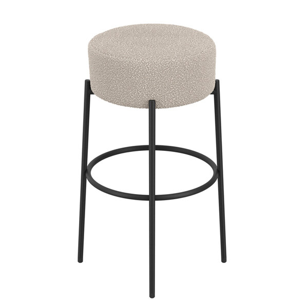 Adrian Boucle Fabric Counter Seating Stool In Buff