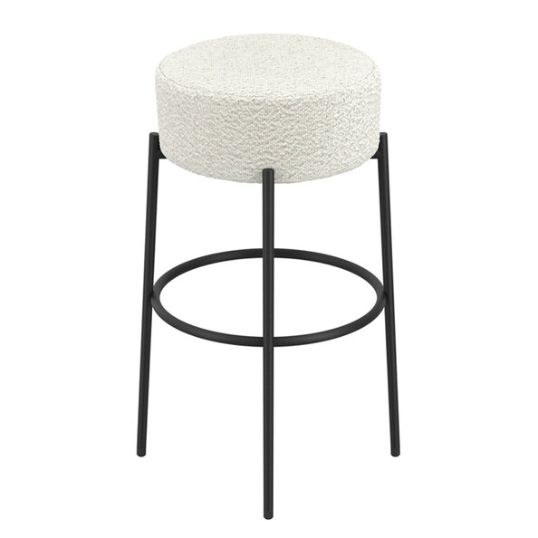 Adrian Boucle Fabric Counter Seating Stool In Ivory