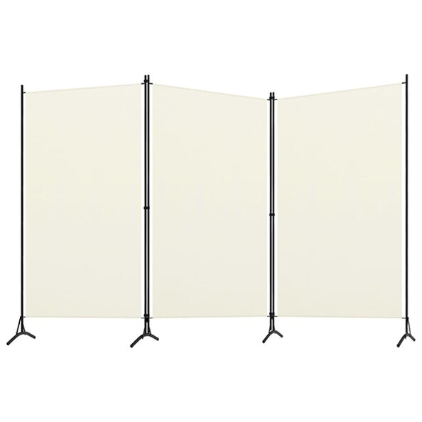 Agrippa Fabric 3 Panels 260cm x 180cm Room Divider In White