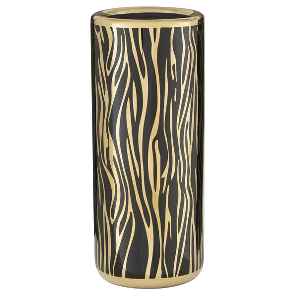 Aiken Ceramic Umbrella Stand In Gold And Black