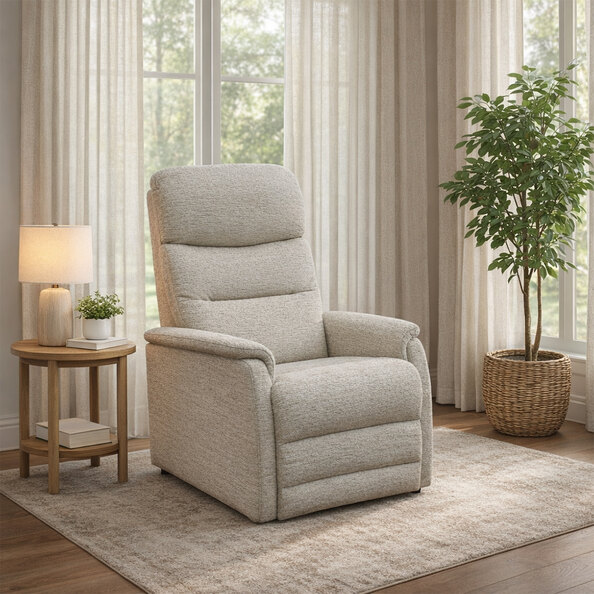 Ainsley Fabric 1 Seater Sofa in Natural