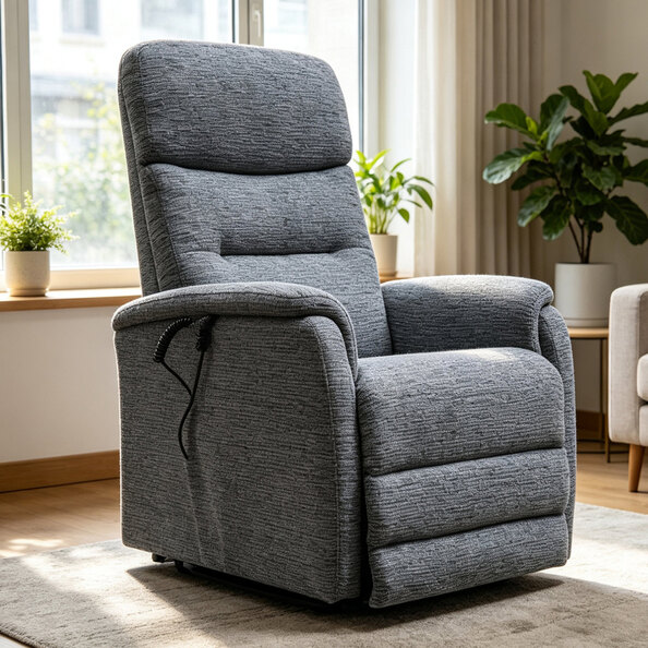 Ainsley Fabric Dual Motor Recliner Chair in Stratus