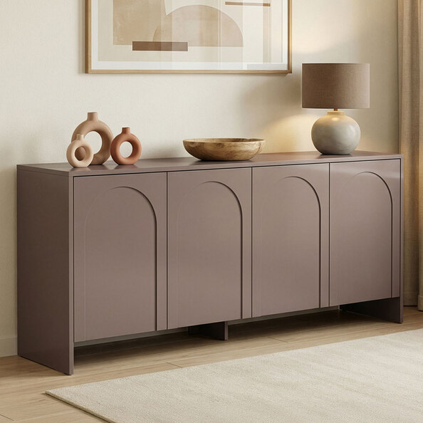 Aiven Wooden Sideboard with 4 Doors in Atlas