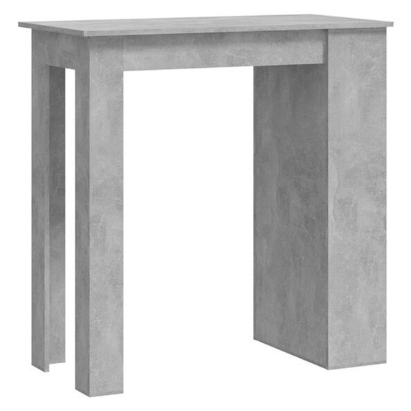 Aiza 102cm Wooden Bar Table With Storage Rack In Concrete Effect