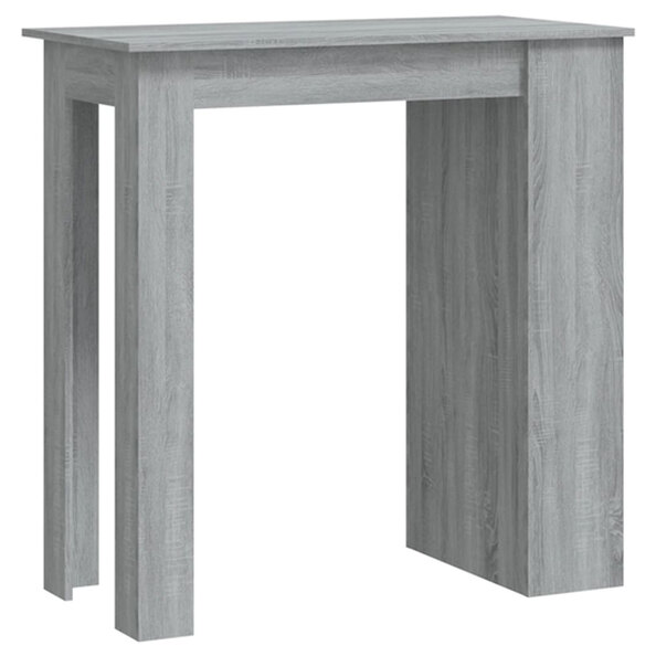 Aiza 102cm Wooden Bar Table With Storage Rack In Grey Sonoma
