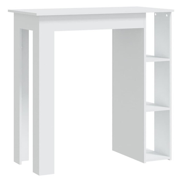 Aiza Wooden Bar Table With Shelf In White
