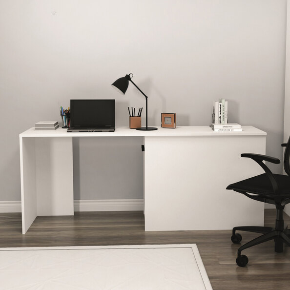 Akser Wooden Laptop Desk in White
