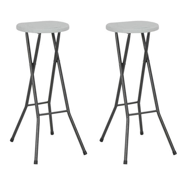 Alaia Outdoor White Rattan Folding Bar Stools In A Pair