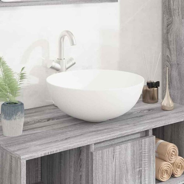 Alamosa Round Countertop Basin Without Waste 360mm Wide 0TH - White