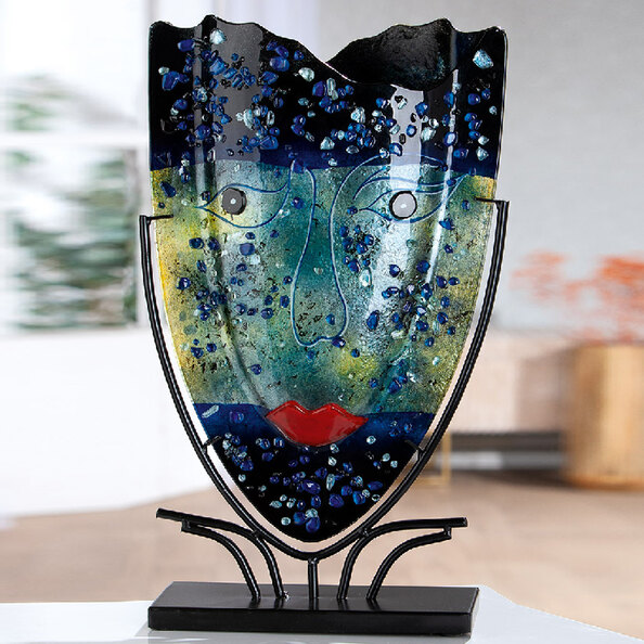 Albemarle Glass Floor Vase In Blue
