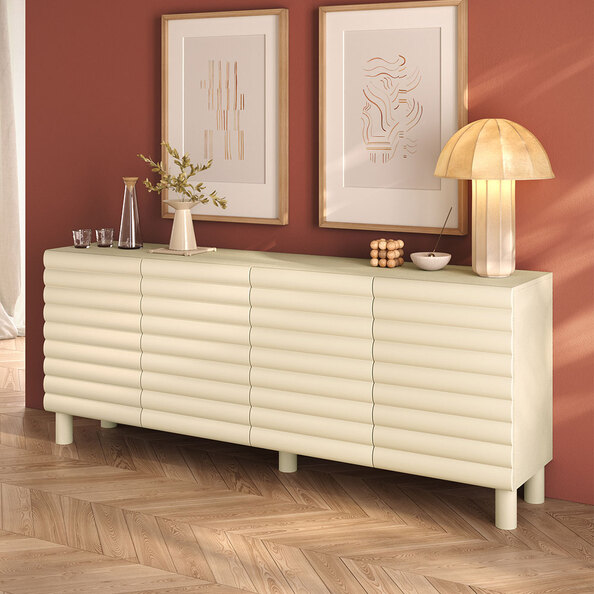 Aldria Wooden Sideboard with 4 Doors in Talco