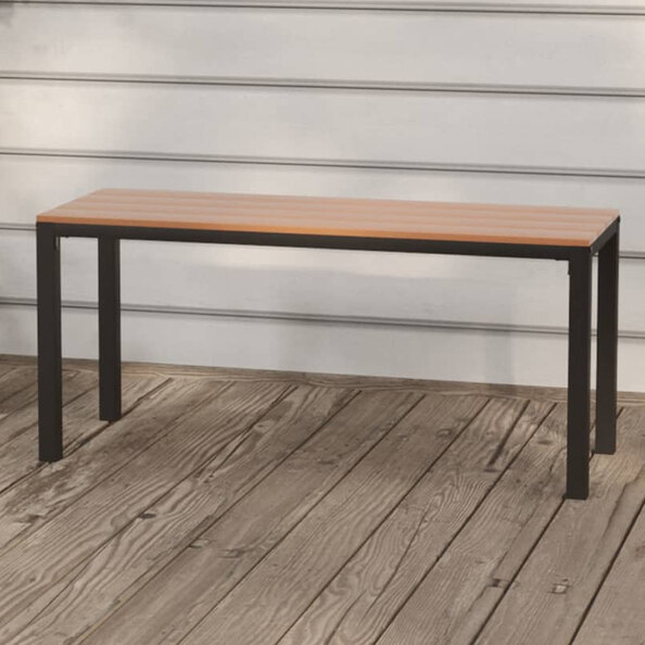 Alfresco Outdoor Metal Garden Bench in Brown