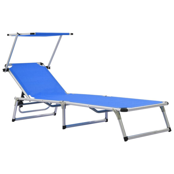 Alfresco Outdoor Aluminium Folding Sun Lounger in Blue